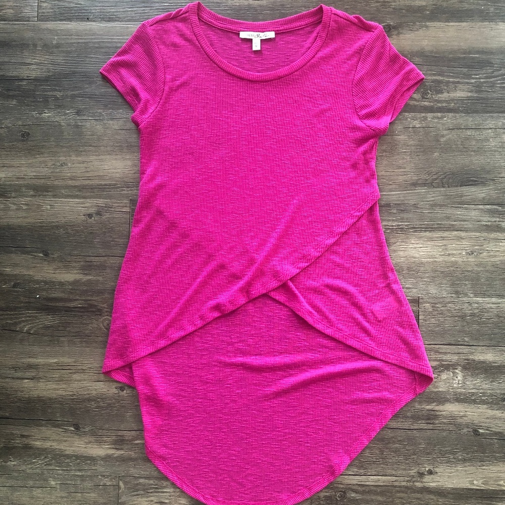 Express One Eleven Pink High Low Top XS